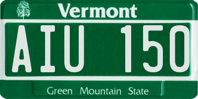 VT license plate AIU150