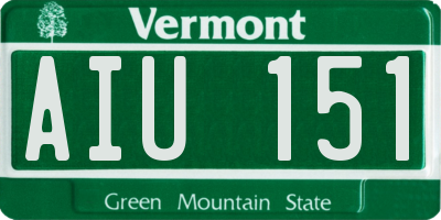 VT license plate AIU151