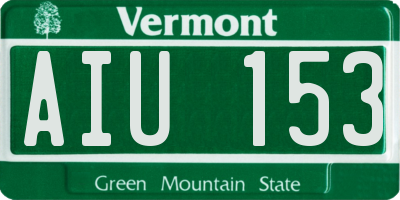 VT license plate AIU153