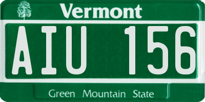 VT license plate AIU156