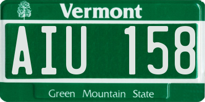 VT license plate AIU158