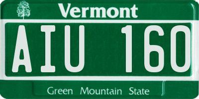 VT license plate AIU160