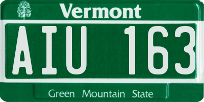 VT license plate AIU163