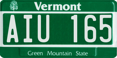 VT license plate AIU165