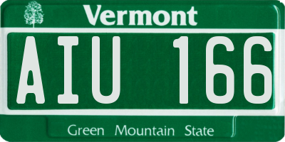 VT license plate AIU166