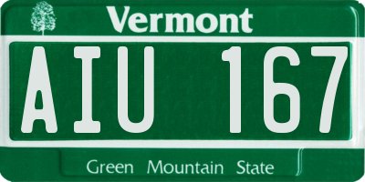 VT license plate AIU167