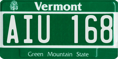VT license plate AIU168