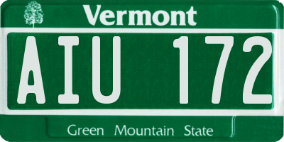 VT license plate AIU172