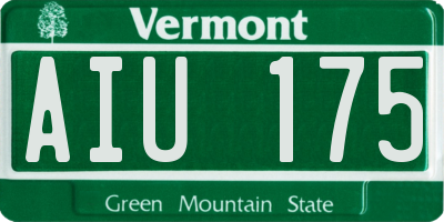 VT license plate AIU175