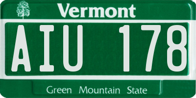 VT license plate AIU178