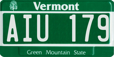 VT license plate AIU179
