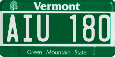 VT license plate AIU180