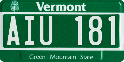 VT license plate AIU181