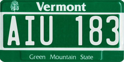 VT license plate AIU183