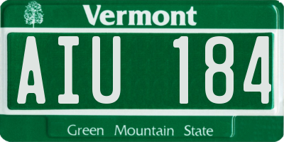 VT license plate AIU184