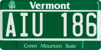 VT license plate AIU186