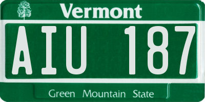 VT license plate AIU187