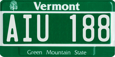 VT license plate AIU188