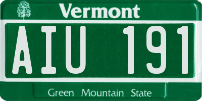 VT license plate AIU191