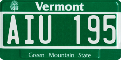 VT license plate AIU195
