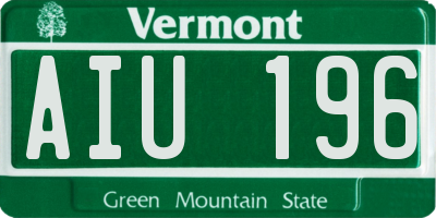 VT license plate AIU196