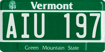 VT license plate AIU197