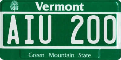 VT license plate AIU200