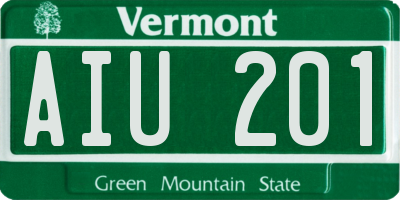 VT license plate AIU201