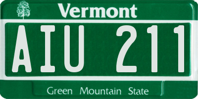 VT license plate AIU211