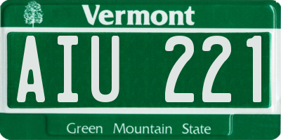 VT license plate AIU221