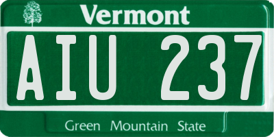 VT license plate AIU237