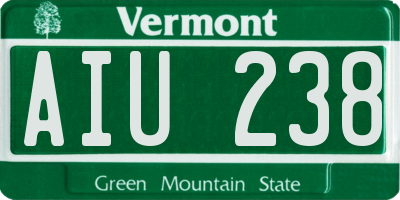 VT license plate AIU238