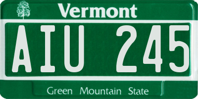 VT license plate AIU245