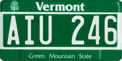 VT license plate AIU246