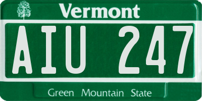 VT license plate AIU247