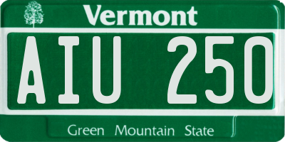 VT license plate AIU250