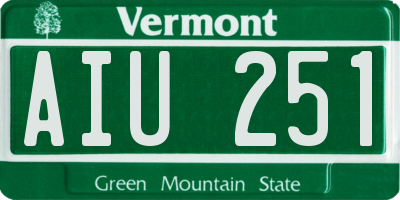 VT license plate AIU251