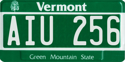 VT license plate AIU256