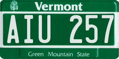 VT license plate AIU257
