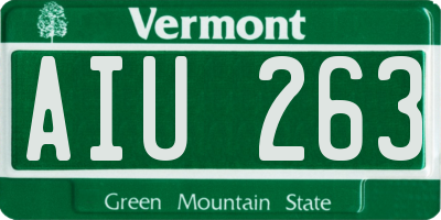 VT license plate AIU263