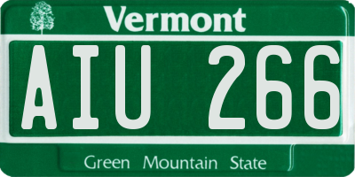 VT license plate AIU266