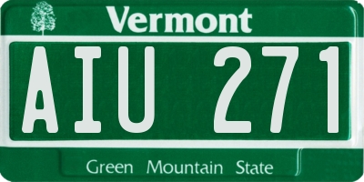 VT license plate AIU271