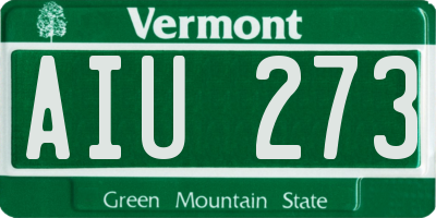 VT license plate AIU273