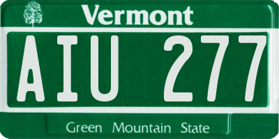 VT license plate AIU277