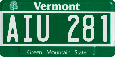VT license plate AIU281