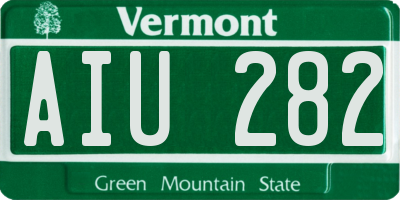 VT license plate AIU282