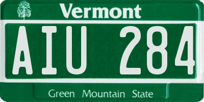 VT license plate AIU284