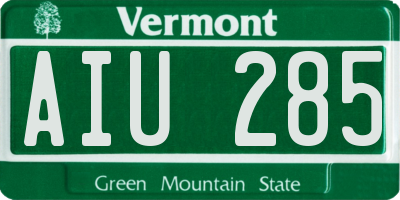 VT license plate AIU285