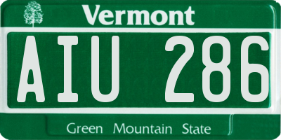VT license plate AIU286