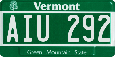 VT license plate AIU292